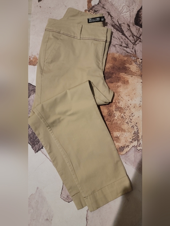 7Th Avenue Design Studio Pants - Women's Cropped Ankle Pants in Light Khaki